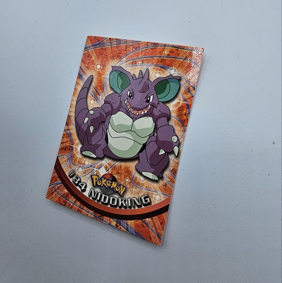Pokemon 1999 TOPPS Nidoking #34 Blue Logo TV Animation Edition Card - Picture 2 of 4
